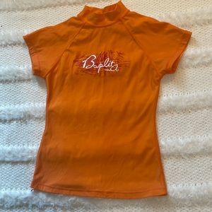 B Split Orange rash guard girls M